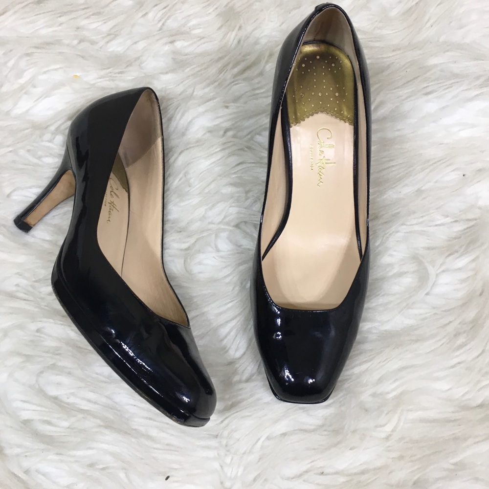 Cole Haan Patent Black Leather Pumps